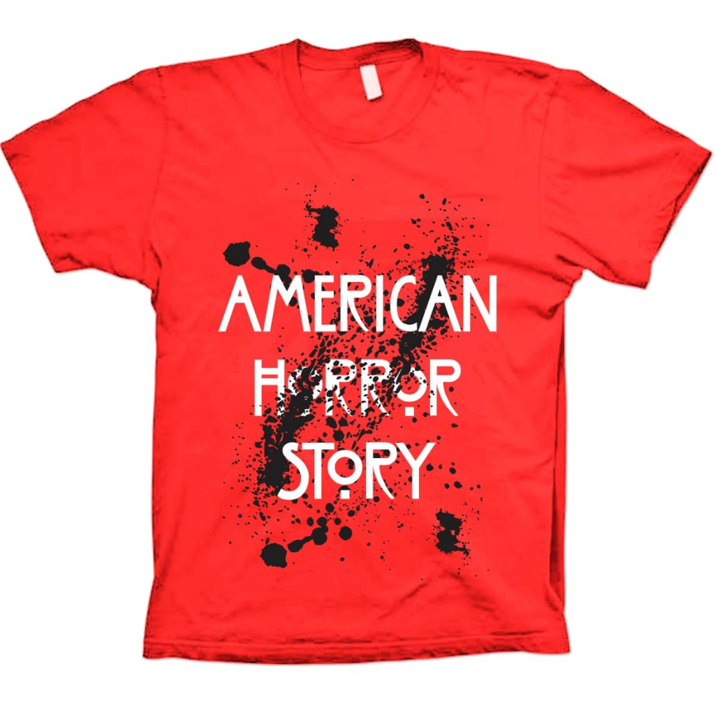 Camiseta Vermelha Series Geek Nerd - American Horror Story - 100% Algodão