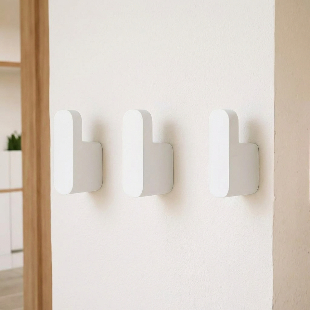 Kit 3 Ganchos de Parede Branco Preto com Dupla Face 3M Parafuso para Cozinha Quarto e Banheiro Toalha Bolsa Pendurar