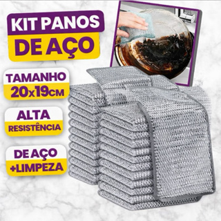 Panos De Limpeza De Cozinha Fogão Reutilizável Toalha Louça Pano Doméstico Lavagem De Aço em Oferta na Shopee