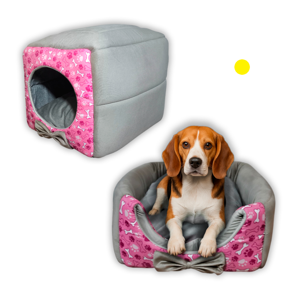 Casinha Toca Cama Iglu 3 Em 1 Cachorro Gato Cão Tam P, M e G