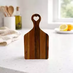 Tábua Coração da Mata 22x10 em Madeira Teca – Corte De Alimentos Petiscos, Porções, Café, Sobremesas