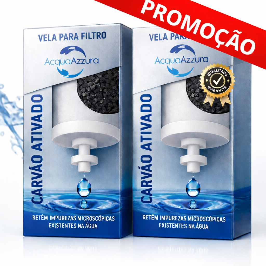 02 Velas Filtro de Água Carvão Ativado AcquaAzzurra Compatível com Todos Filtros de Barro em Oferta na Shopee