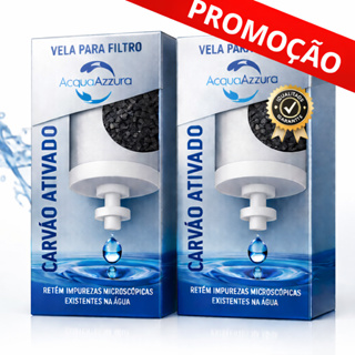 02 Velas Filtro de Água Carvão Ativado AcquaAzzurra Compatível com Todos Filtros de Barro em Oferta na Shopee