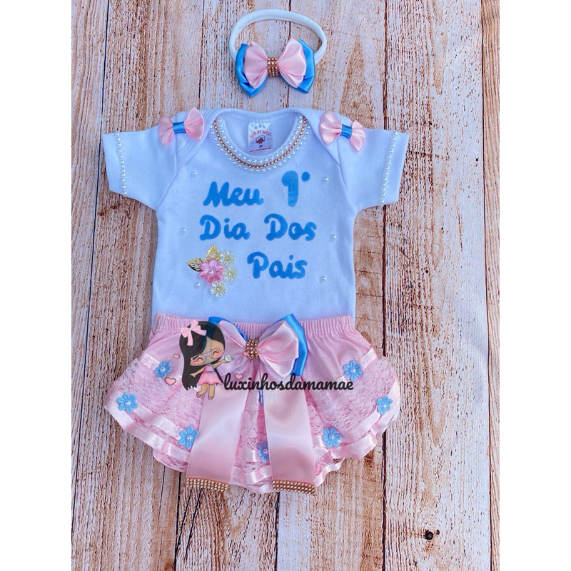 Body Bebê Roupa dia das MAES / PAIS , body bebê Tematico Frases meu 1 dia das mães/ pais de luxo