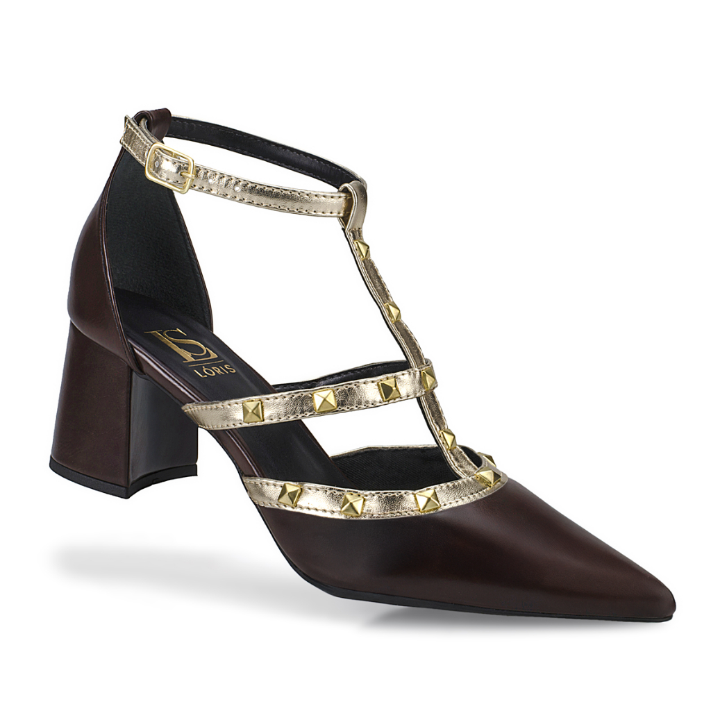 Scarpin Feminino Sapato Spyke Confort Saltinho Baixo Bloco Fivela 005