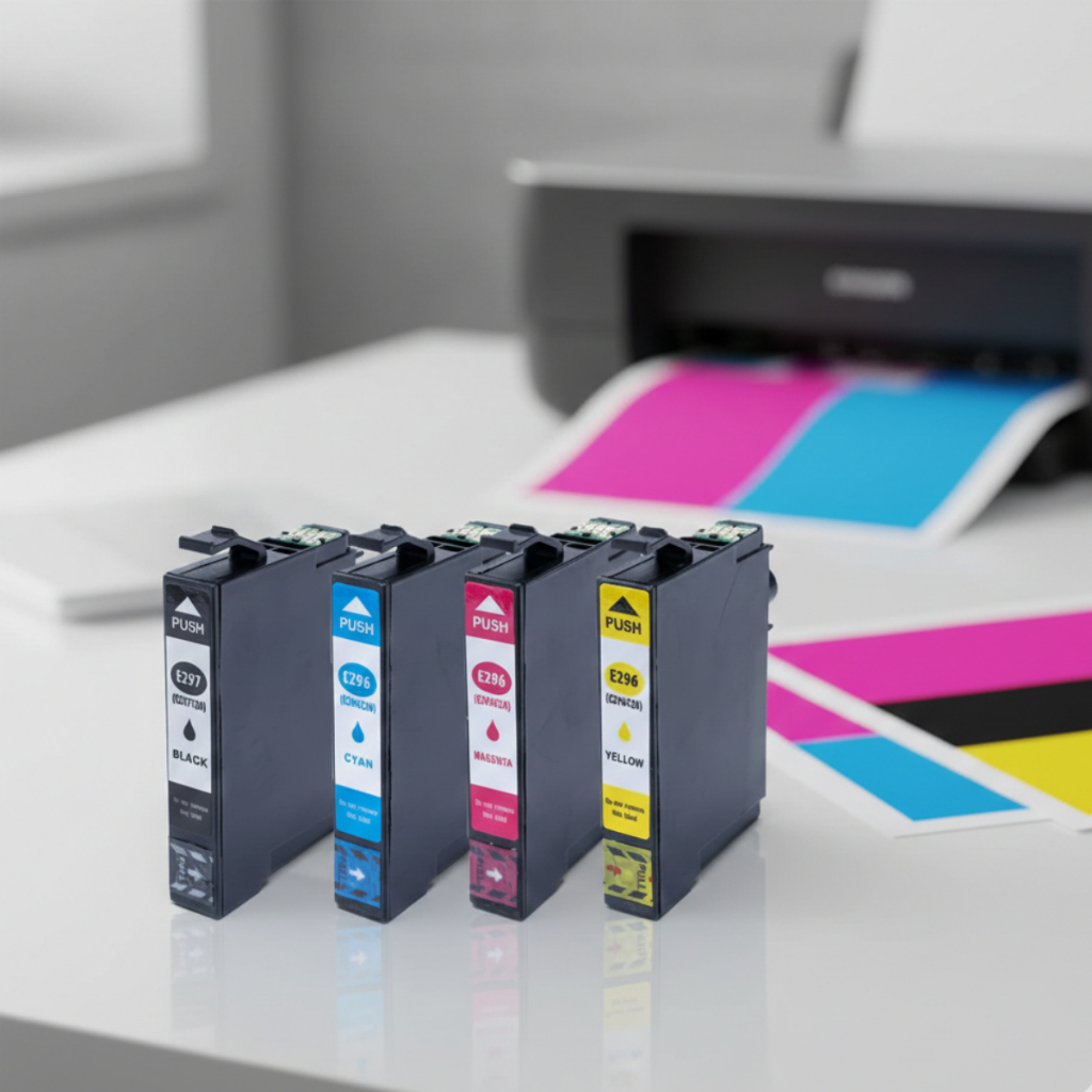Kit com 4 Cartuchos Compatível Epson 4 Cores T296 T297 Xp231 Xp241 Xp431 Xp441 Impressora Premium