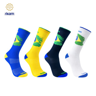 Meia Ciclismo Corrida Bike Brasil Performance Cano Médio Rikam em Oferta na Shopee