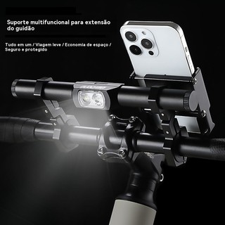 Alumínio Suporte Celular Multifuncional para Bicicleta com Lanterna LED