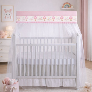 Mosquiteiro para varal Mini Berço Pequeno e Moisés Barrado decorado Percal 400 Fios Super Macio em Oferta na Shopee