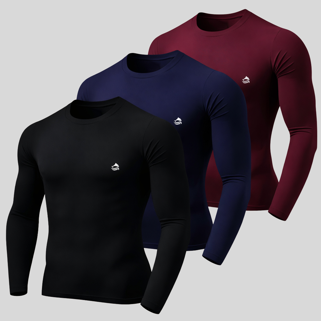 kIT 3 Camisas Térmica Uv 50 Segunda Pele Blusa Proteção Solar