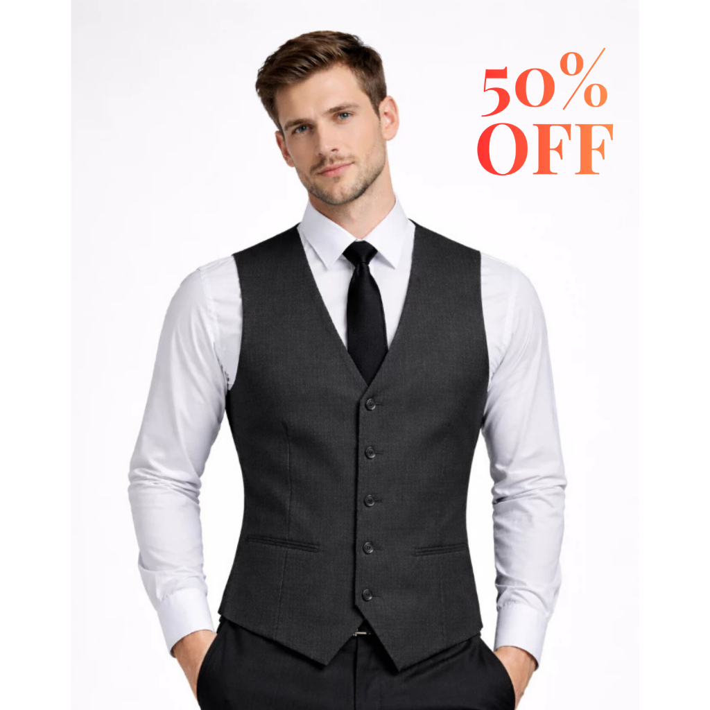 Colete Social Masculino Slim Preto Alto Padrão Para Garçons Segurança Festa Casamento Eventos