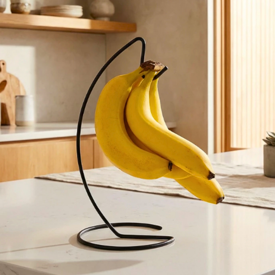 Fruteira com Gancho para Bananas Aramada Redonda Multiuso Organizadora Balcao  Moderna Para Cozinha