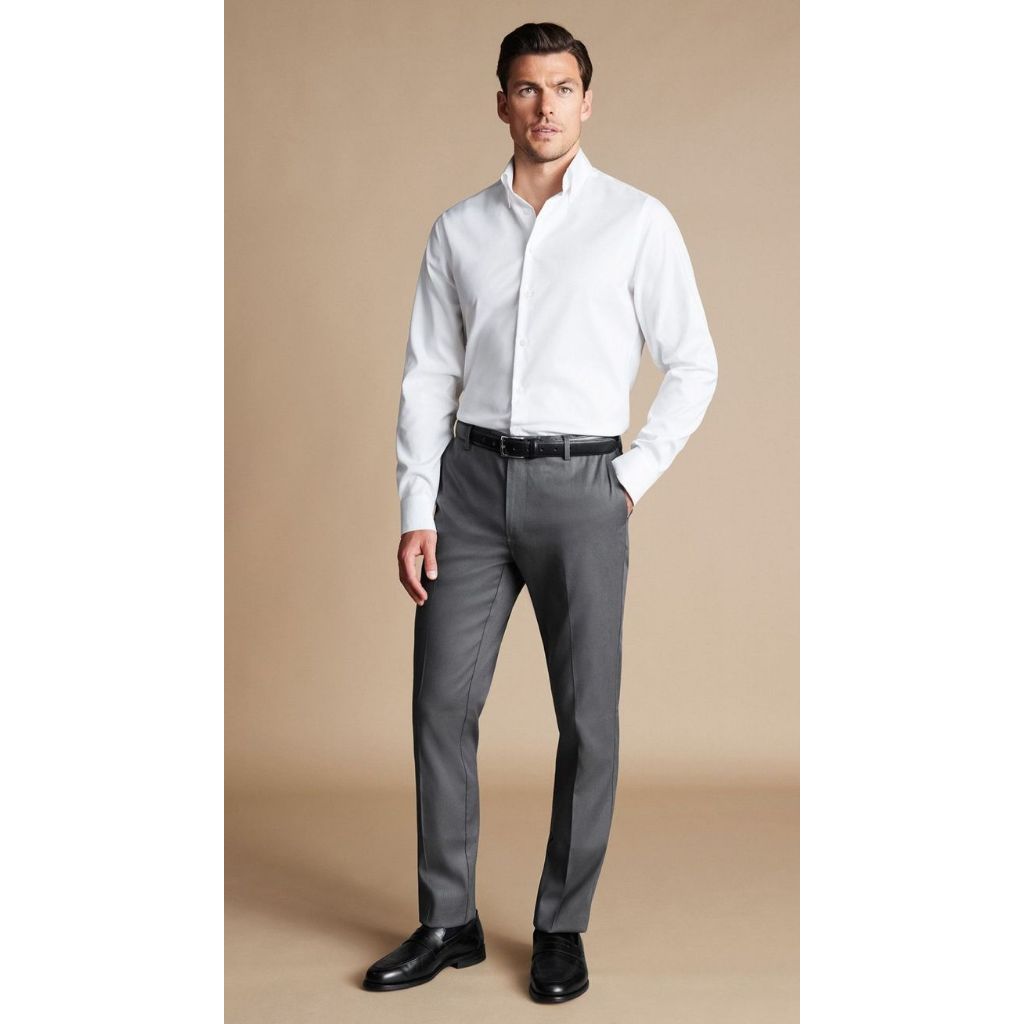 Calça Oxford Social Alfaiataria Corte Moderno Trabalho Igreja Executiva Uniforme Anti Amassado