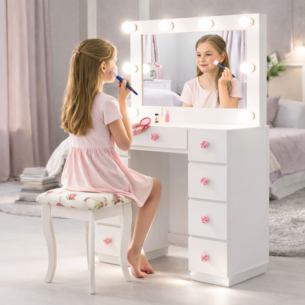 Penteadeira Moderna com Gavetas Fundas para Organização em Oferta na Shopee