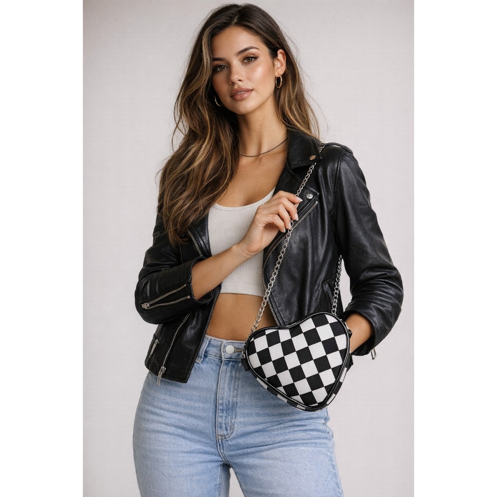 Bolsa  Coraçao Feminina Transversal De Corrente De Lado E Ombro De Luxo Pequena Mini Bag em Oferta na Shopee