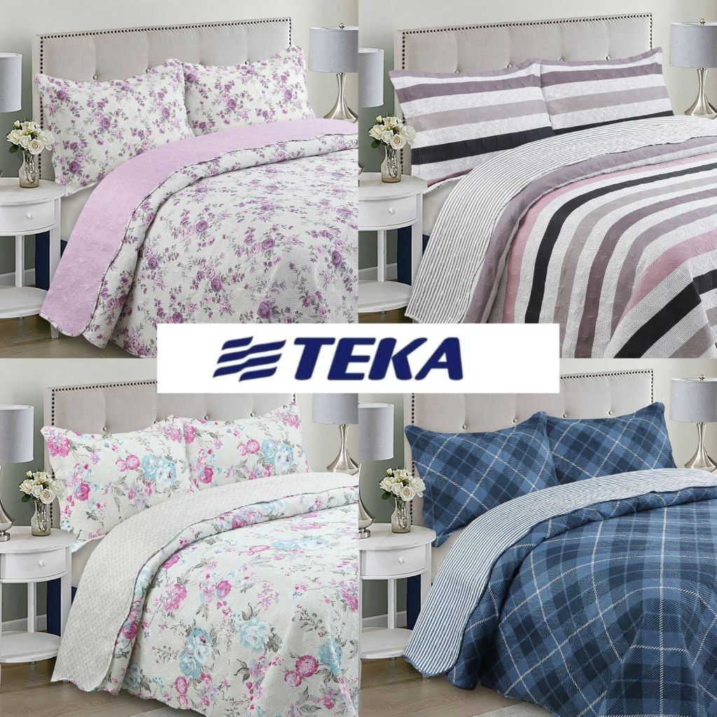 Jogo de Cama Cobre Leito Bouti Teka + Fronhas - Colcha Cama Solteiro/ Casal e Queen