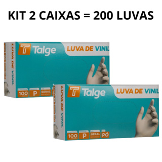 Kit 02 Caixas de Luva Vinil Com Pó e Sem Pó Descartável Tamanho P M G 200 Unidades em Oferta na Shopee