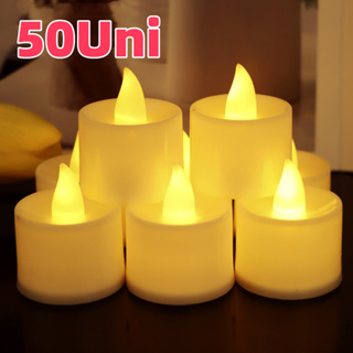 50 Kit Lindas Velas Decorativas De Led EletrôNicas Amarelas Para Festa Velas e Castiçais Decoração em Oferta na Shopee