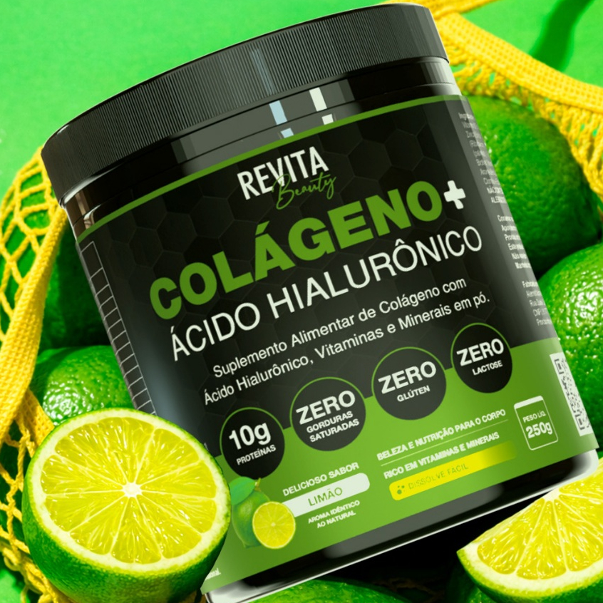 Colágeno com Ácido Hialurônico Revita Beauty Zero Açúcar e Verisol - Mega Oferta + Frete Gratis