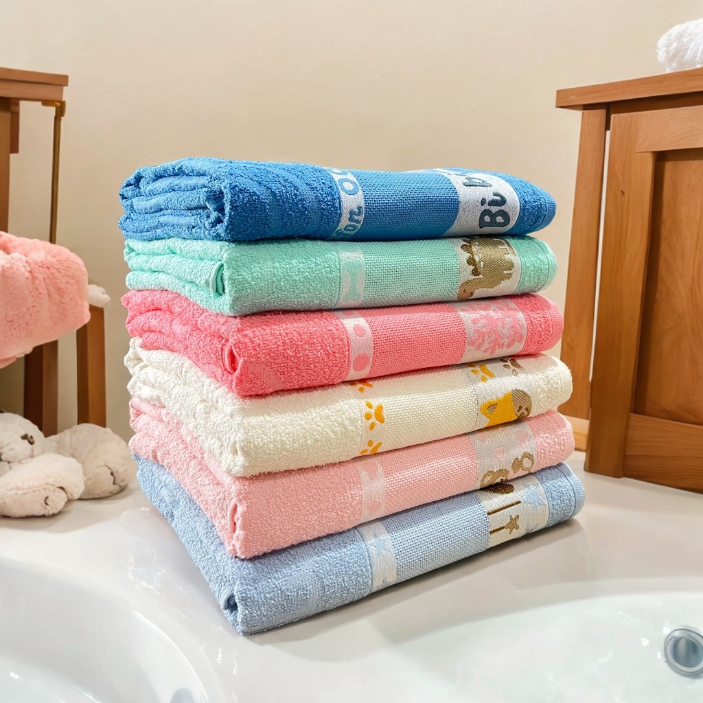 Kit 4 Toalhas de Banho Kids Infantil Para Bordar Ponto Cruz 100% Algodão