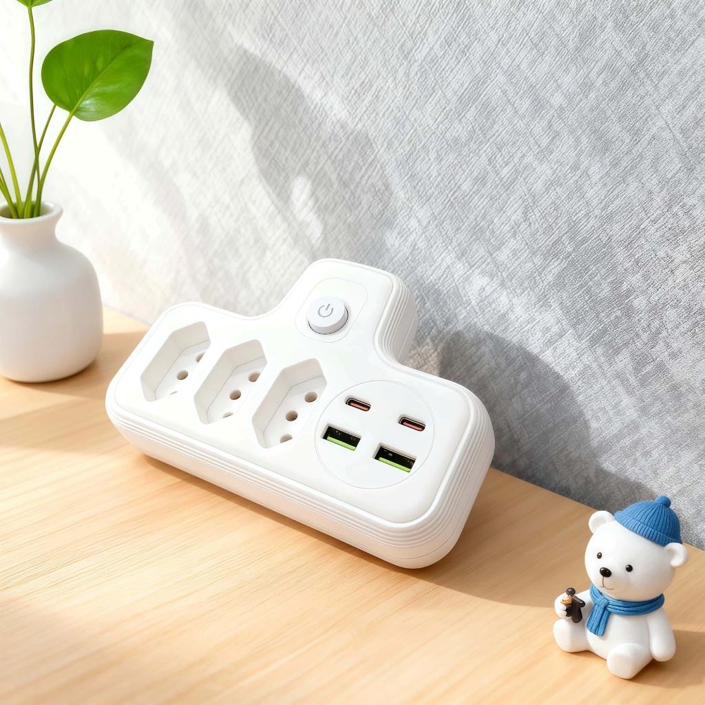 Adaptador Tomada Universal 7 Tomadas 2 Usb 2 Tipo C 127/220v Extensão Carregamento Inteligente em Oferta na Shopee