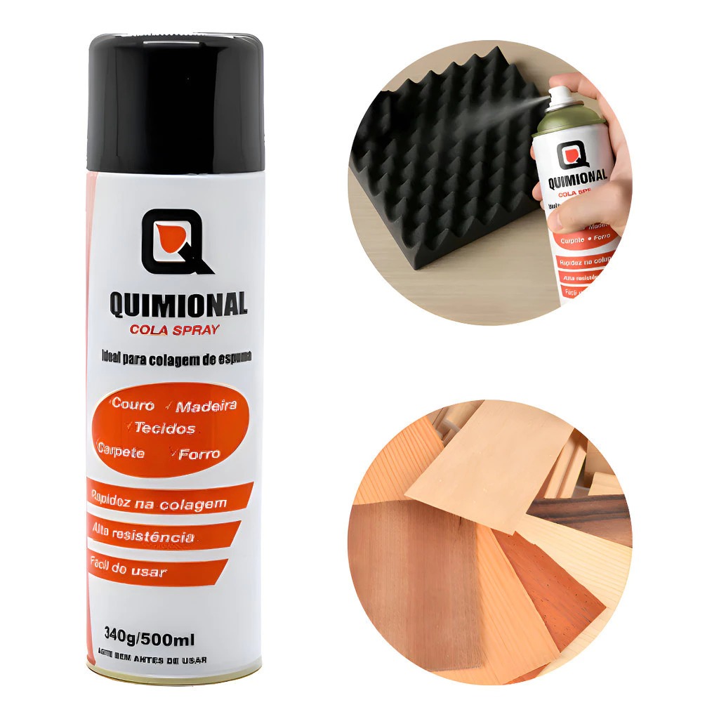 Cola Spray 340g Tapeceiro Espuma Acústica e Tecido