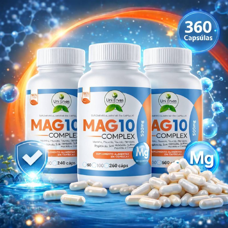 MAG 10 COMPEX - Suplemento Natural - 120 Cápsulas 500Mg em Oferta na Shopee