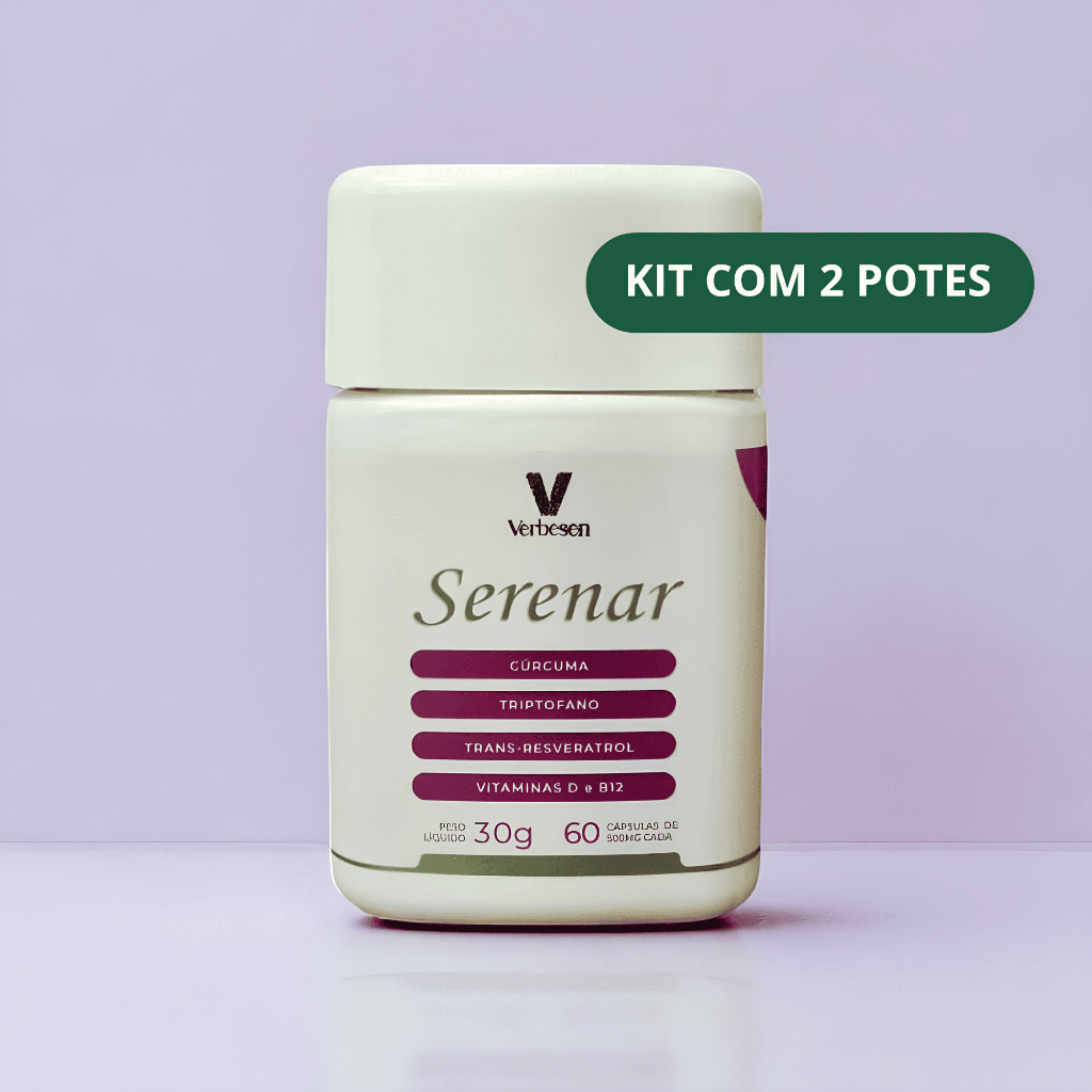 Kit 2 Potes Serenar Suplemento Alimentar Verbesen 60 Cápsulas – Vitaminas e Minerais para Mulheres 40+ e na Menopausa