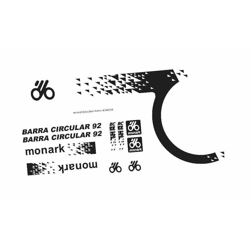 Adesivos Bicicleta Monark Barra Circular 1992 Preto