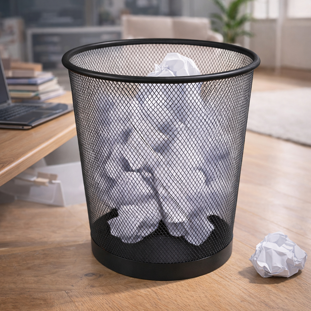 Cesto de Lixo Aramado de Ferro Preto 10L – Ideal para Casa, Escritório ou Comércio