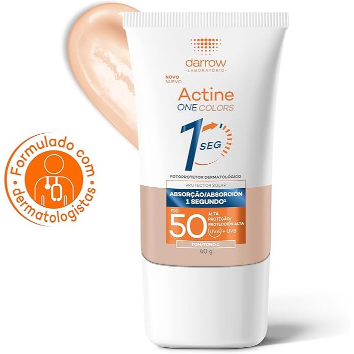 Darrow Actine One Protetor Solar Dermatológico Facial FPS 50 Tom 1 ou Tom 2 40g