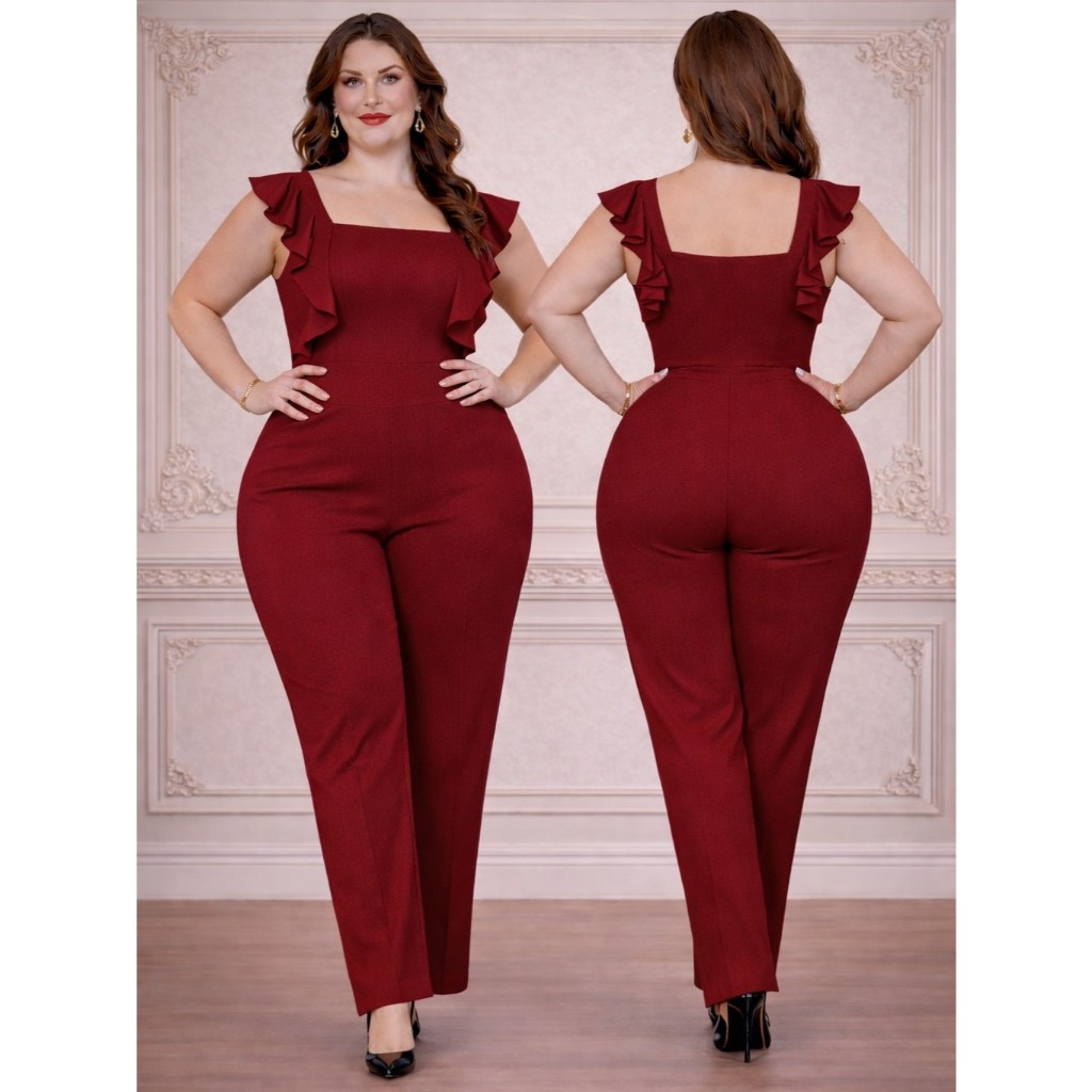 Macacão Longo Plus Size Feminino Soltinho - Moda Verão G ao G2 em Oferta na Shopee
