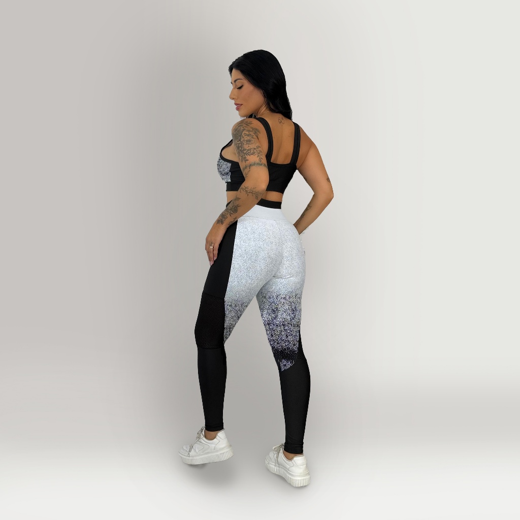 Conjunto Fitness Tecido Blackout Zero Transparência com Telinha em Oferta na Shopee