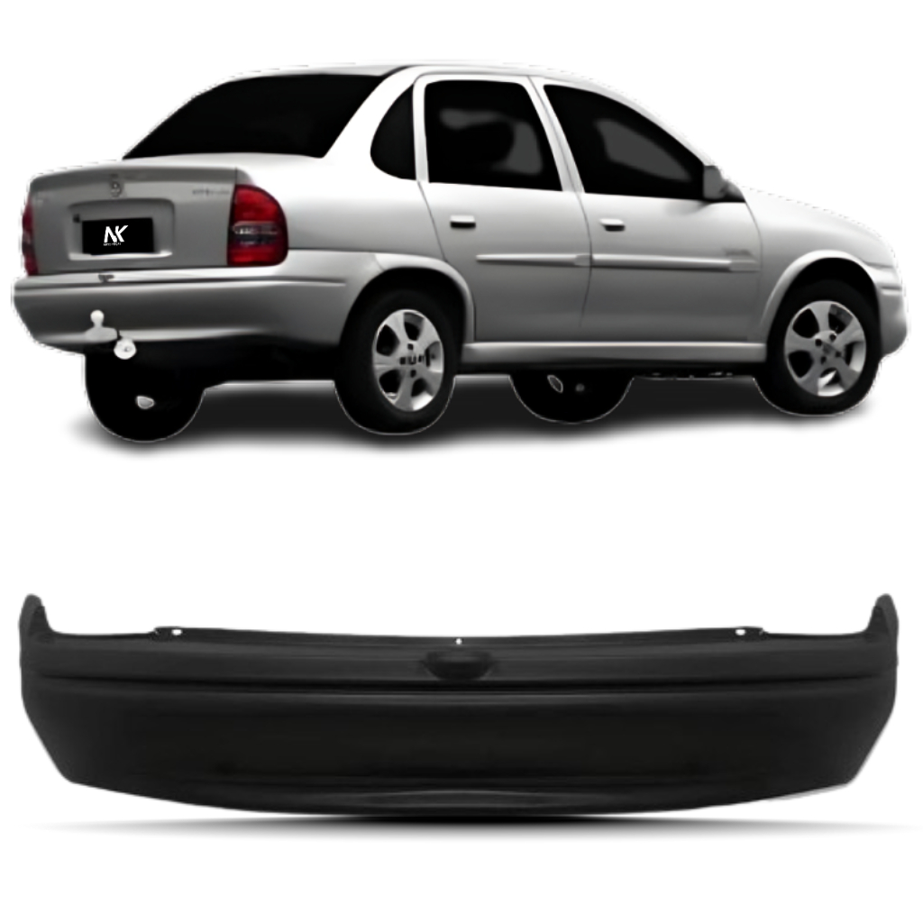 Parachoque Traseiro Corsa Sedan Classic 96 97 98 99 2000  2001 2002 2003 2004 2005 06 07 08 09 2010 Preto Liso em Oferta na Shopee