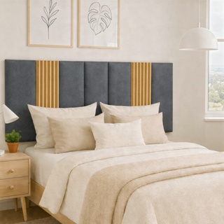 Kit 7 até 12 Cabeceira de Cama Casal 45x20cm + Painel Ripado Autocolante 45x11cm Cabeceira Casal em Oferta na Shopee