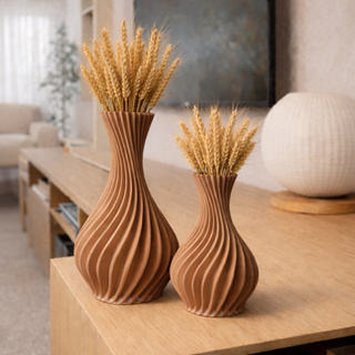 Vasos Decorativos Minimalistas – Design Orgânico Premium para Sala, Escritório e Hall Moderno Geometrico em Oferta na Shopee