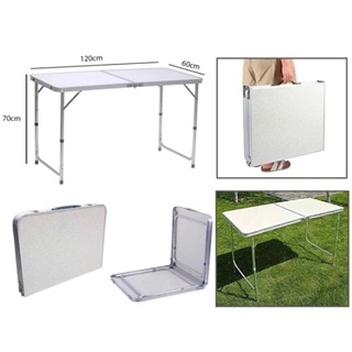 Mesa Portátil Dobráveis 120x60cm Vira Maleta Camping Praia Branca Promocao em Oferta na Shopee