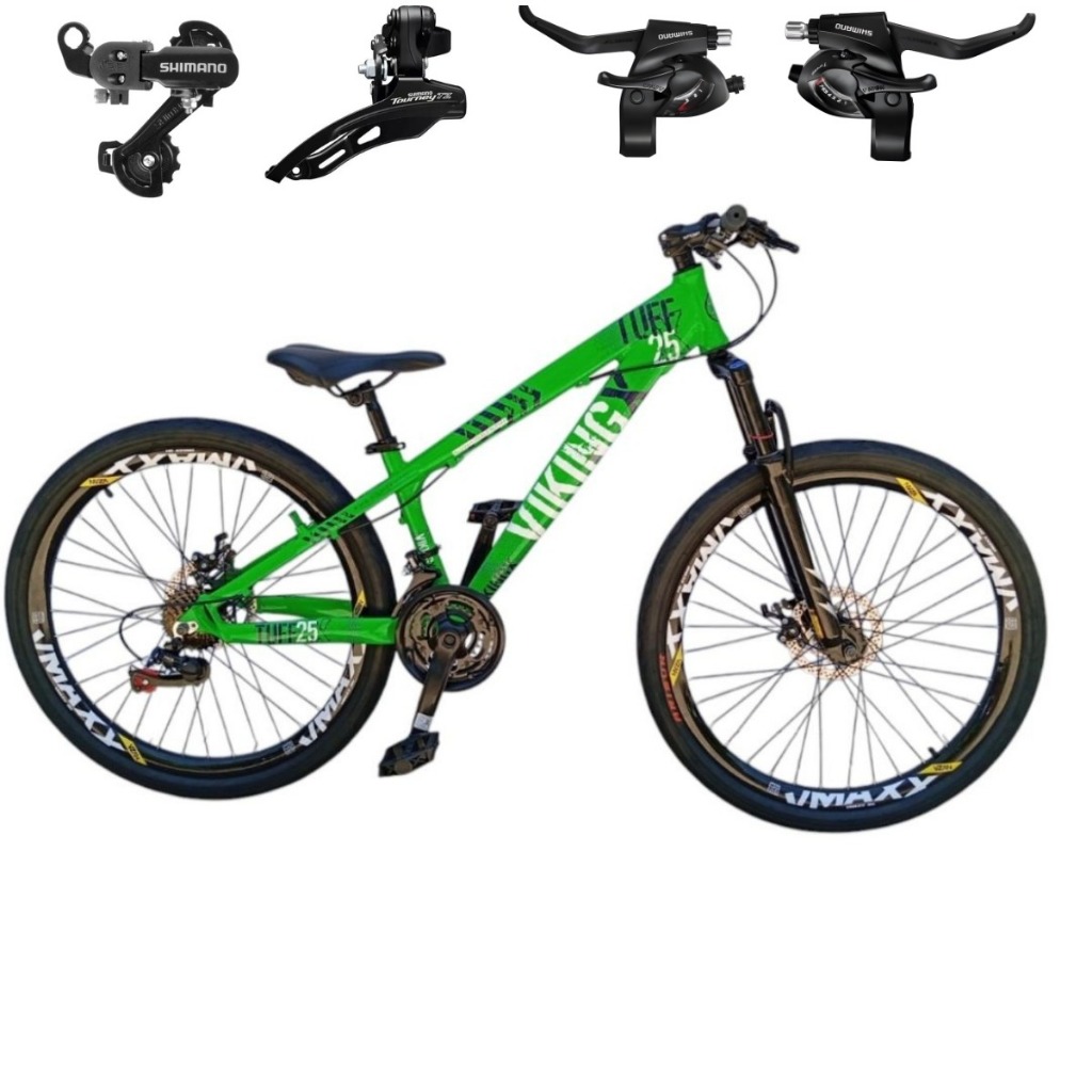 Bicicleta Viking A-26 Tuff 25 Shimano 21V Freio a Disco Mecânico Suspensão Dianteira MTB Urbana