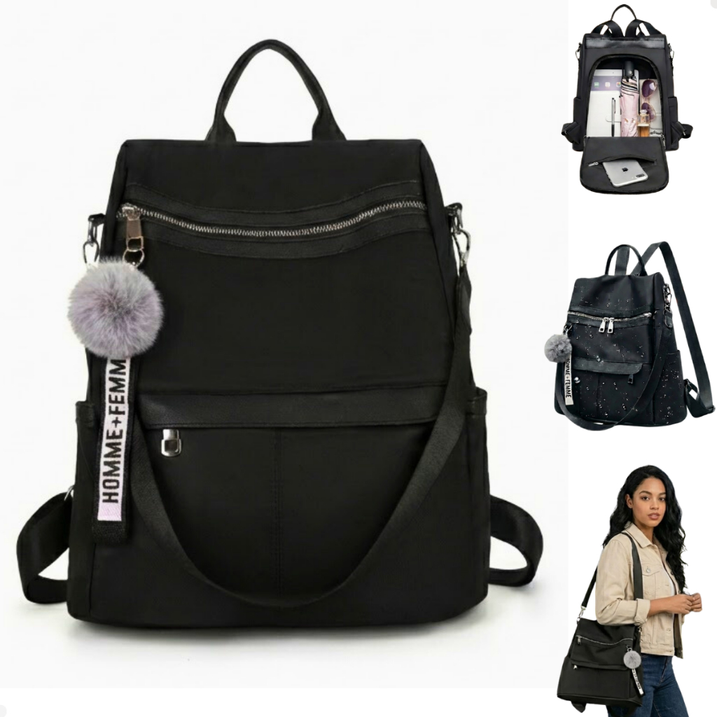 Bolsa Mochila Feminina Anti-Roubo Reforçada Semi-Impermeável Design Moderno  para Viagem e Dia a Dia em Oferta na Shopee