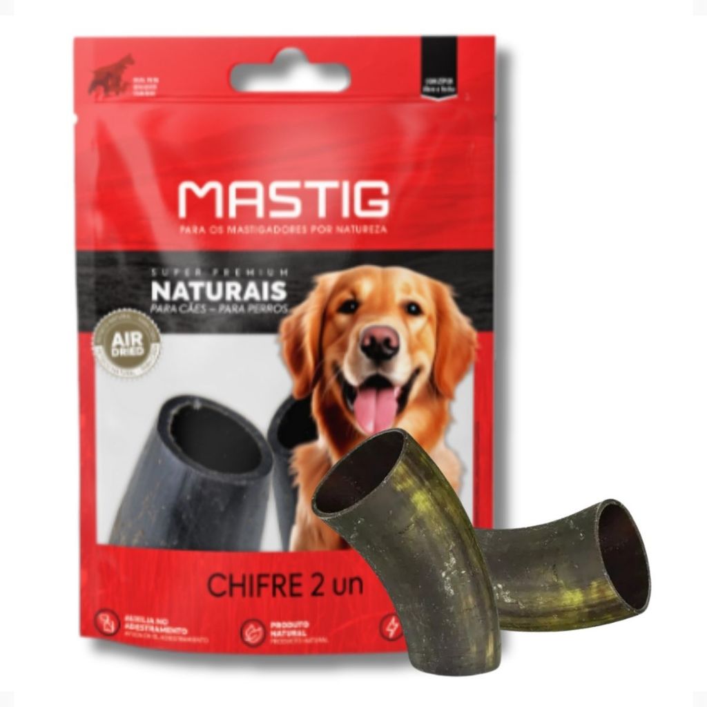 Chifre bovino mastig 02 unidade de meio do chifre