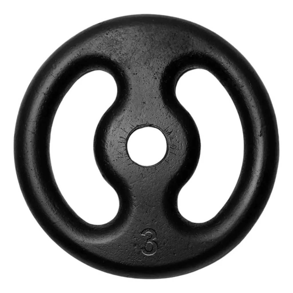 Anilhas Pintada 3kg Ferro Fundido Peso de Academia Musculação Fitness Para Barras e Halteres