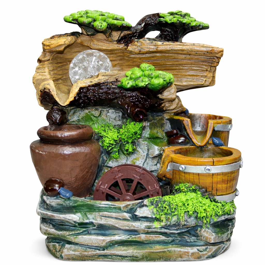 Fonte de Água Decorativa Cascata Artificial Relaxante Jardim Casa Decoração em Oferta na Shopee