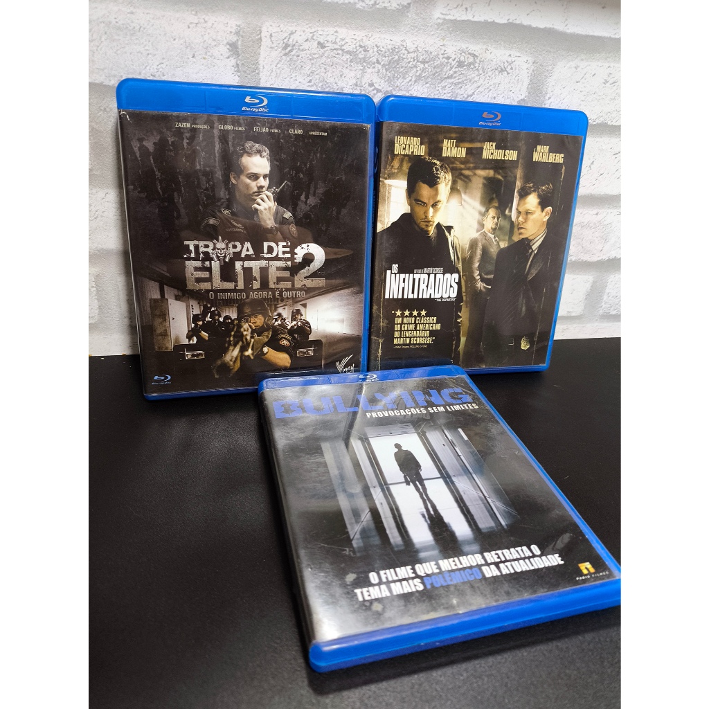 Lote 3 Bluray - Tropa de Elite + Bullying + Os Infiltrados