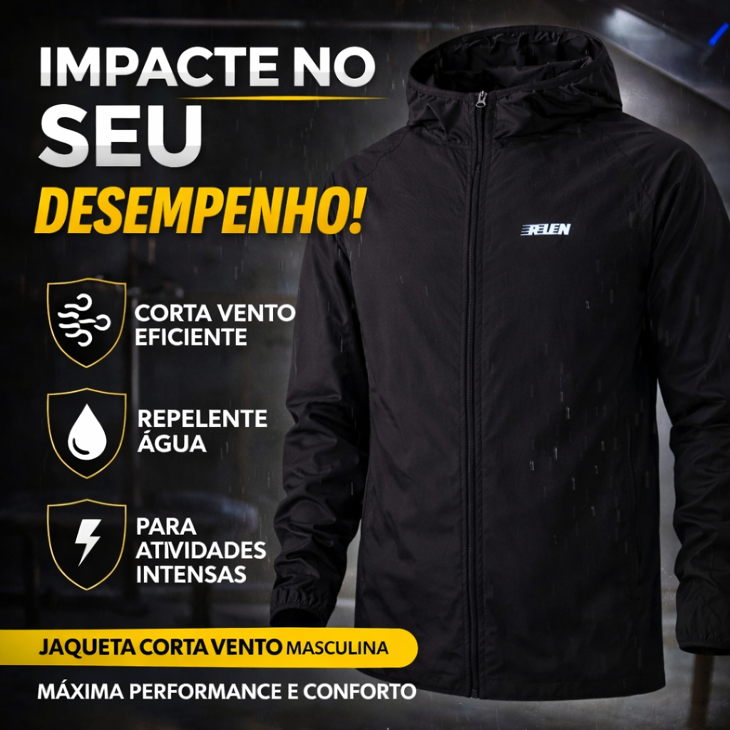 Blusa de Frio Jaqueta Corta Vento RUN Impermeável Masculina Corrida Ciclismo Academia Treino Sport