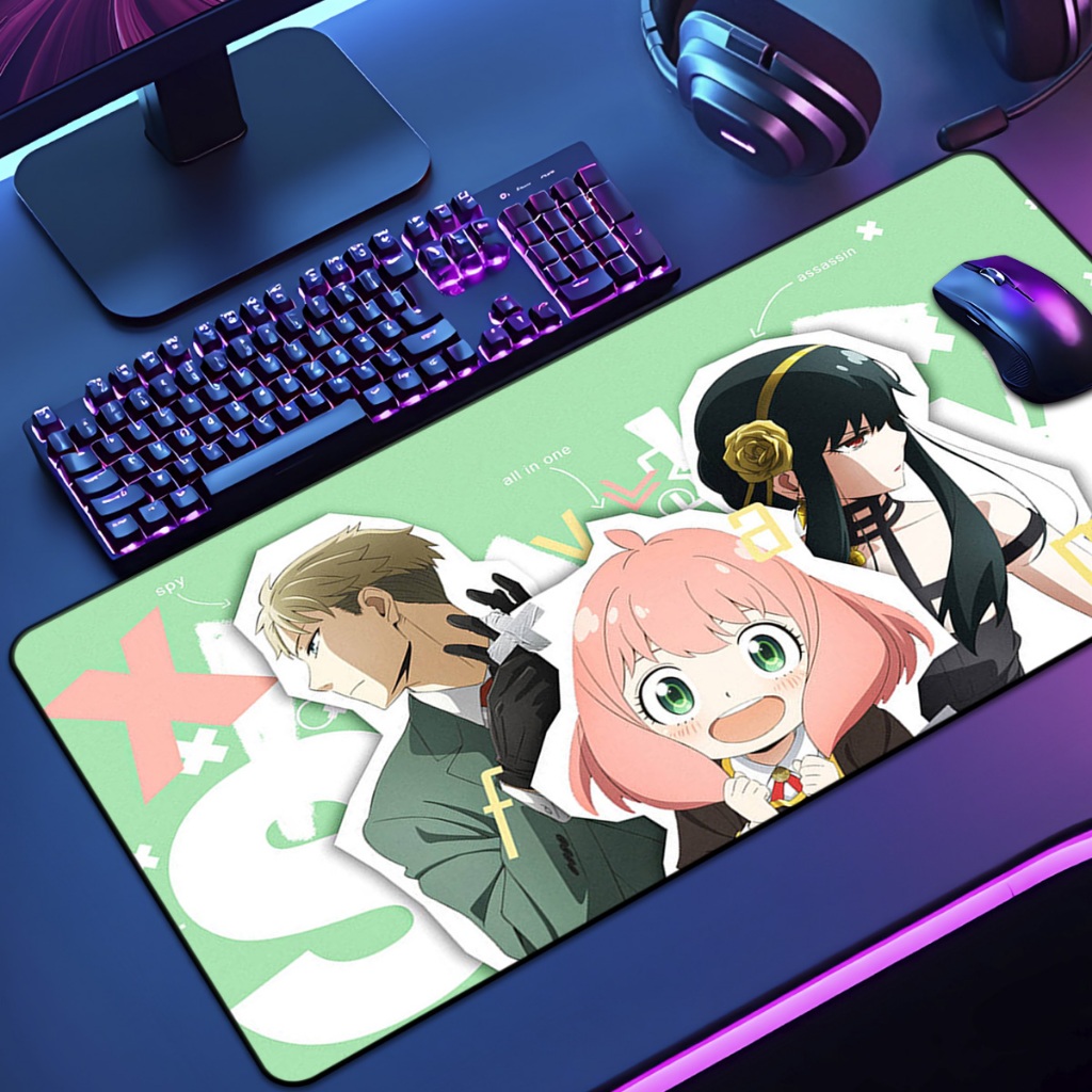Mouse Pad Spy × Famil Gamer XXL Antiderrapante Setup Speed Extra Grande Diversas Borda Costurada