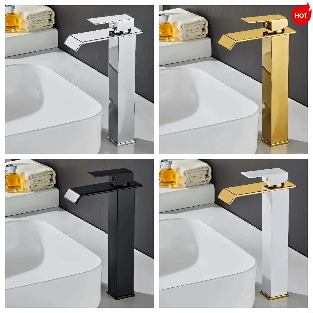 Torneira Cascata Monocomando Alta (30cm) –Design Moderno e Elegante | Misturador Quente e Frio<Novo>