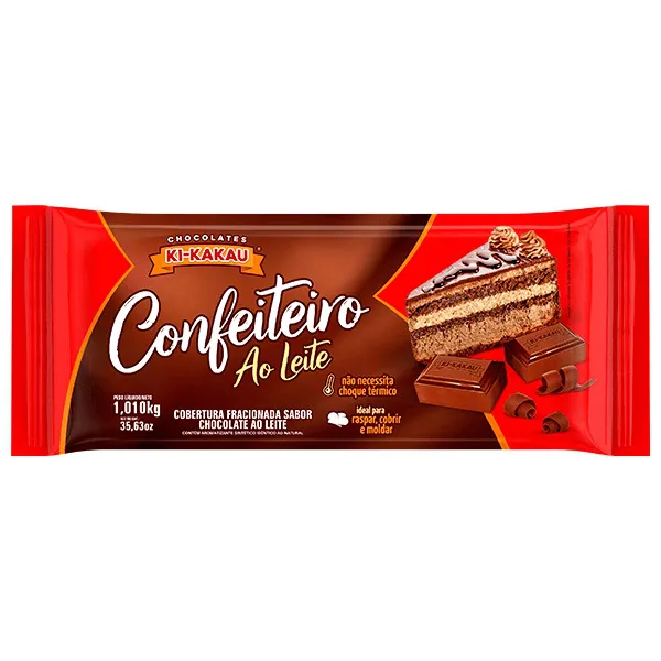 Chocolate Ao Leite 1 Kg Ki-Kakau Cobertura Confeiteiro | Barra para Derreter, Doces e Confeitaria