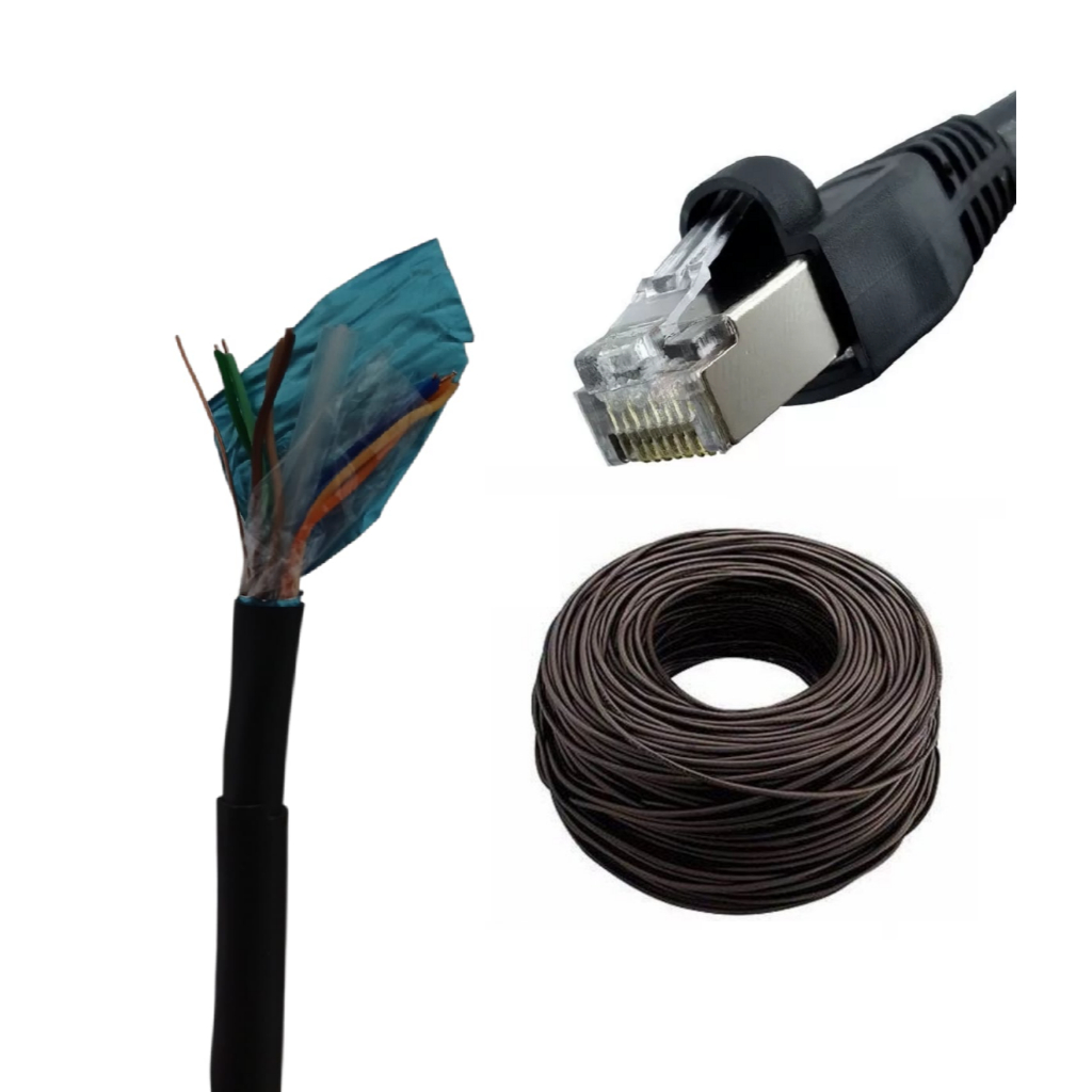 Cabo Rede Cat6 Blindado Ftp Externo Dupla Capa Preto 30m
