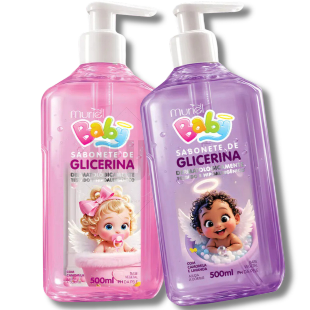 kit 2 Sabonete liquido Infantil Glicerinado 500ML C/VALVÚLA - MURIEL - (ESCOLHA SEU FAVORITO)