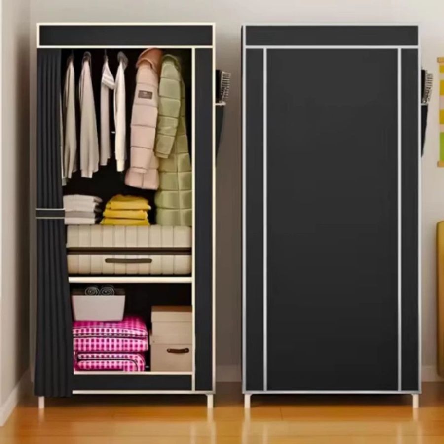 Guarda Roupa Portátil Dobrável Armário Desmontável Arara Suporte de Roupas